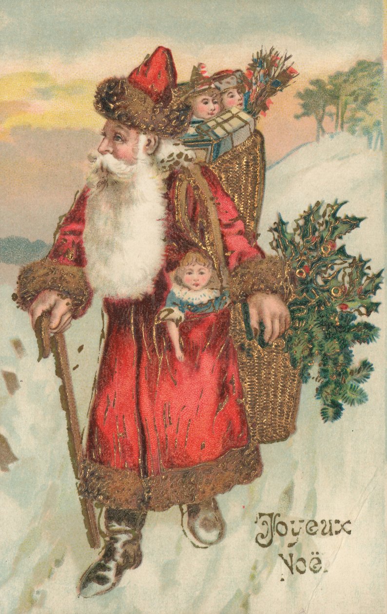 Französische Weihnachtskarte von French School