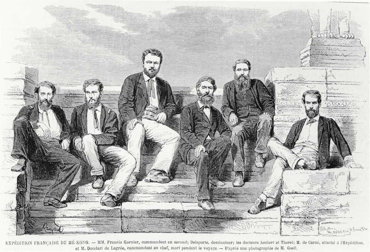 Französische Expedition nach Me-Kong, 1868 von French School