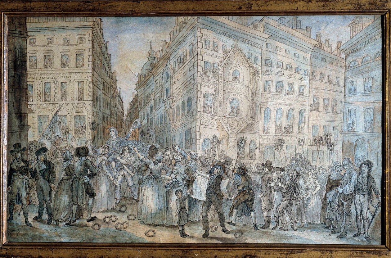 Französische Revolution: Pariser Straßenszene: der Zeitungsverkäufer von 