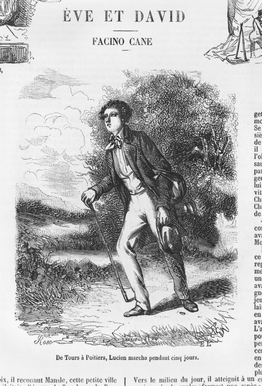 Von Tours nach Poitiers, Lucien de Rubempre wandert fünf Tage, Illustration aus 
