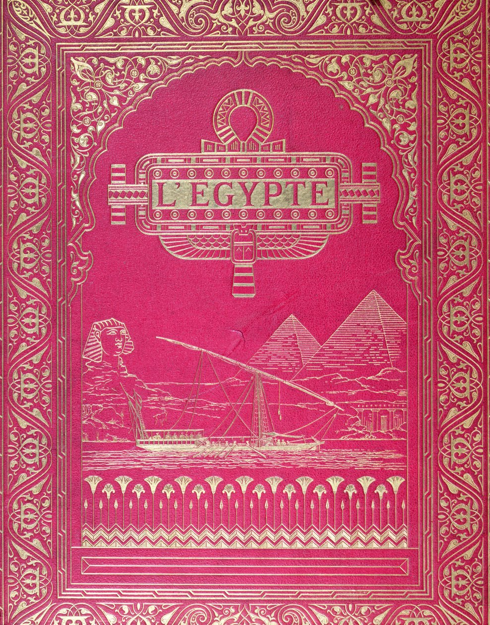 Vorderseite von LEgypte von G. Ebers, veröffentlicht in Paris, 1880 (rotes Leder und Gold) von French School