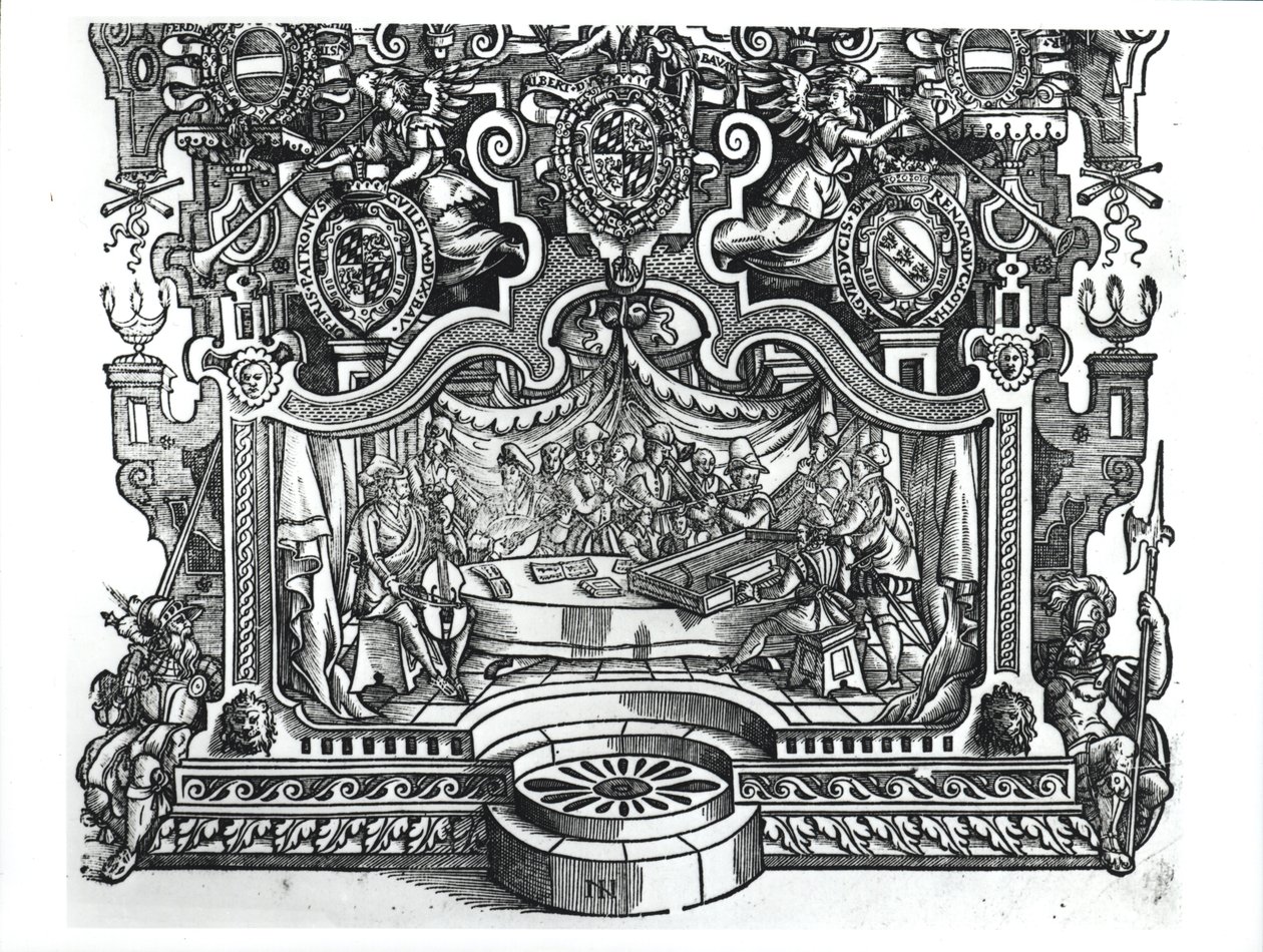 Frontispiz der Messen von Roland de Lassus (1532-94), 1589 von French School