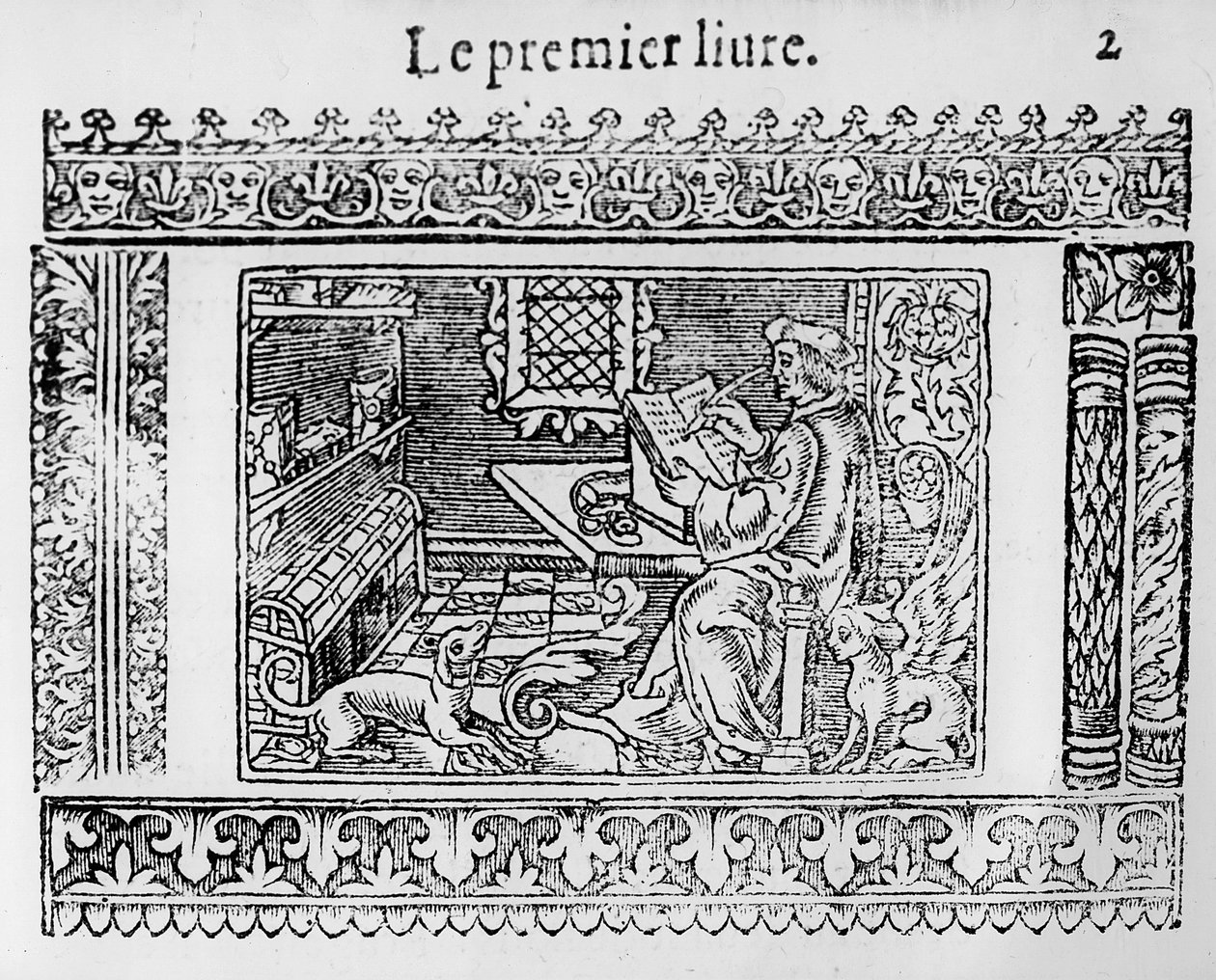 Frontispiz zum ersten Buch von Utopia von Thomas More (1478-1535) von French School