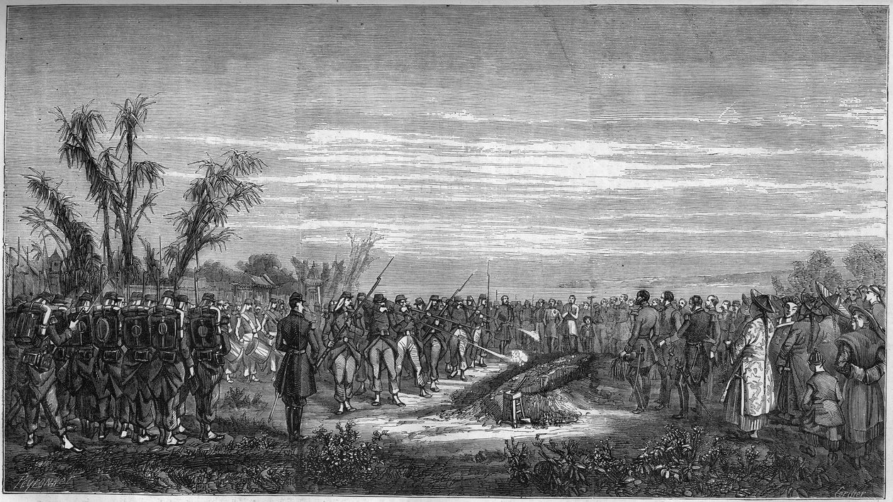 Beerdigung von General Edouard Collineau (1810-1861) in Tsien Tsin (China), 15. Januar von French School