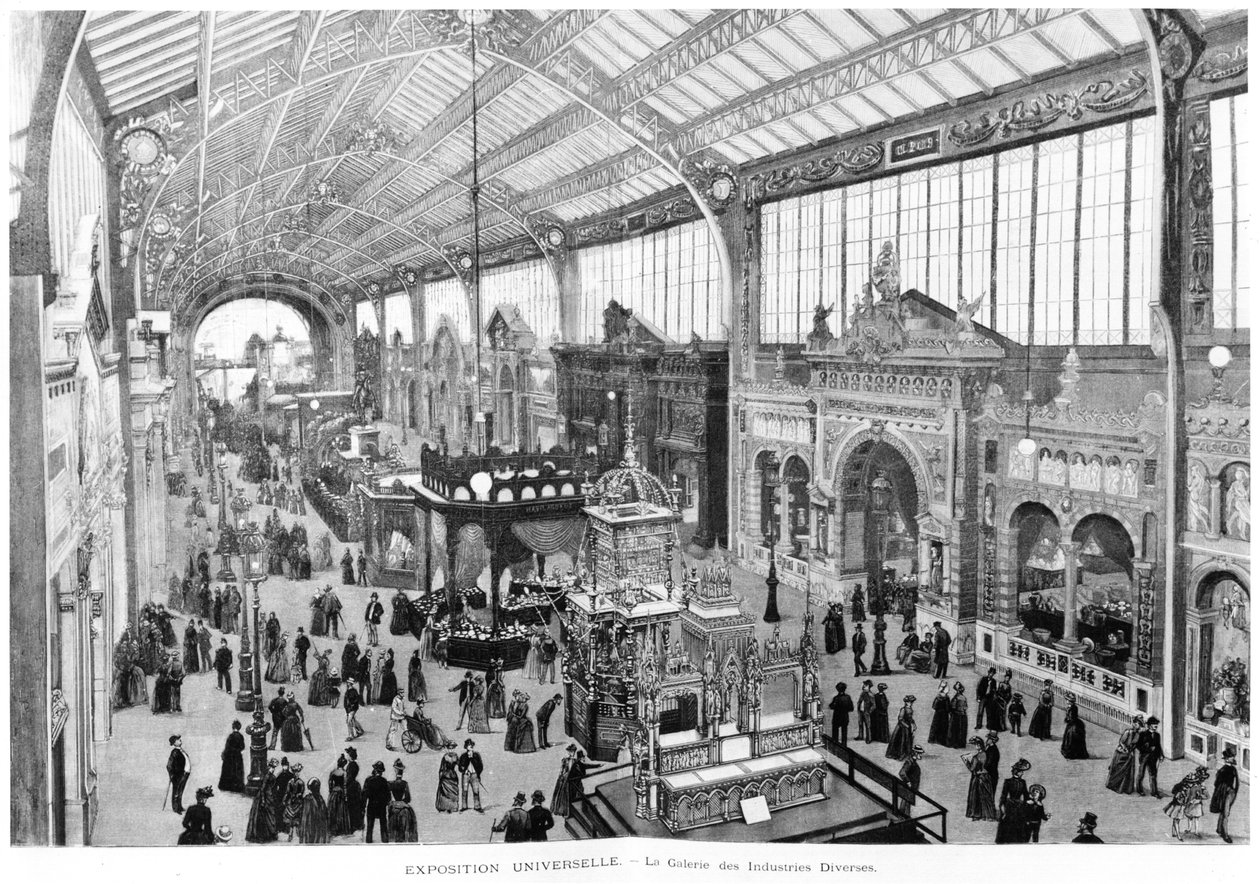 Galerie der verschiedenen Industrien, Weltausstellung, Paris, 1889 von French School