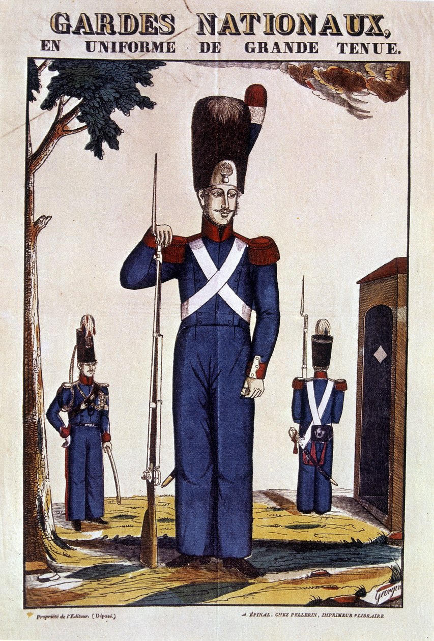 Nationalgardisten in großer Uniform - Bild von Epinal von Georgin, ed. Pellerin von French School