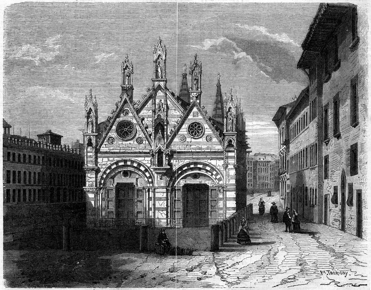 Gotische Architektur: Außenansicht der Kirche Santa Maria della Spina (13. Jahrhundert-14. Jahrhundert) in Pisa, Italien von French School