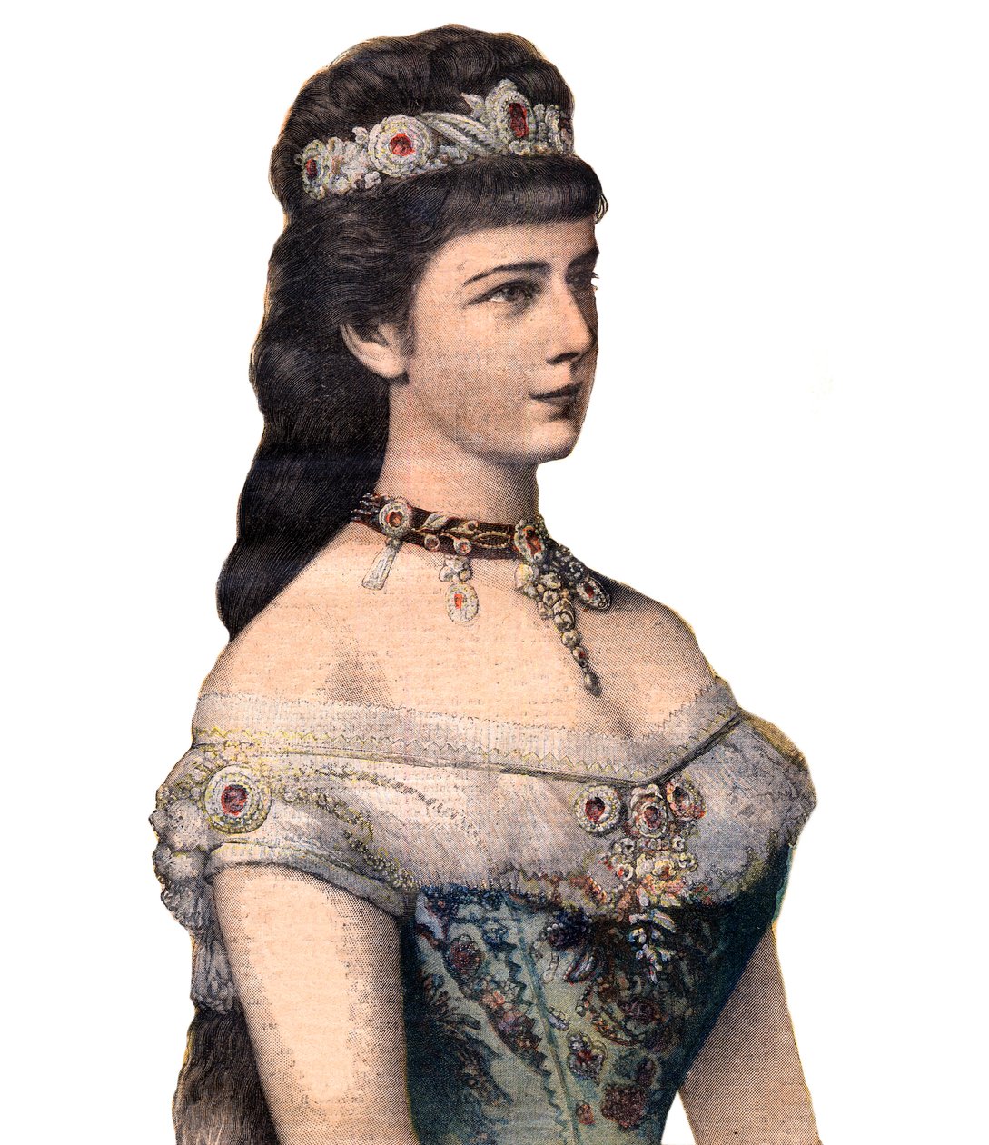 Gäste Frankreichs: Kaiserin Elisabeth (Sissi), Gemahlin von Franz Joseph I. von Österreich in „Le Petit Journal“ 20. Dezember 1896 (Gravur). von French School