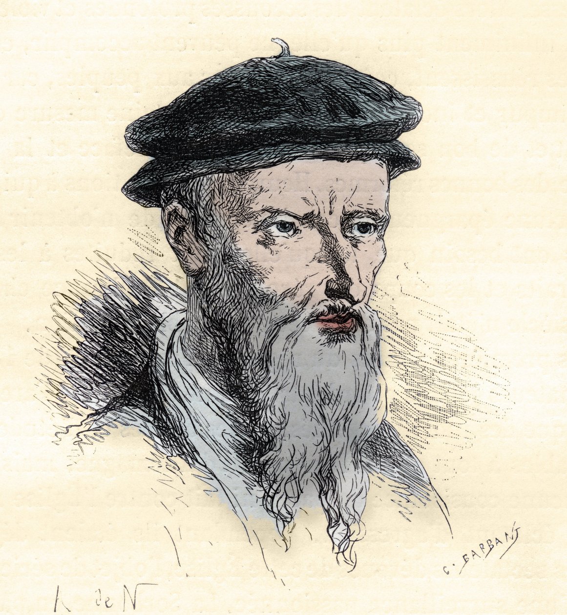 Guillaume Farel - William Farel - 1489-1565 - Gravur aus „L