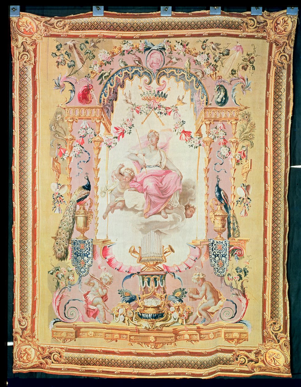 Harmonie und Juno: aus dem Triumph der Götter, Gobelins-Wandteppich, 1699 von French School