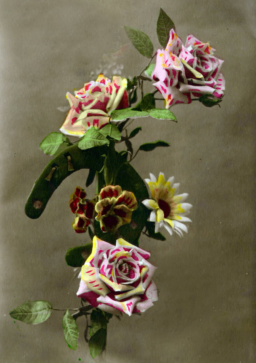 Hufeisen und Blumen, ca. 1898 von French School