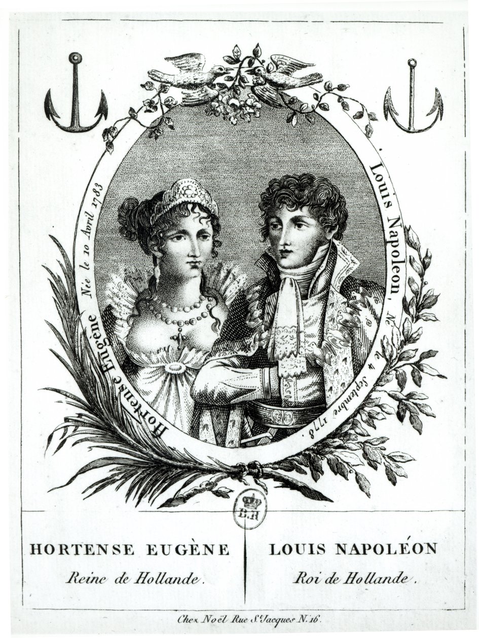 Hortense de Beauharnais (1783-1837) und Louis-Napoleon Bonaparte (1778-1846) von French School