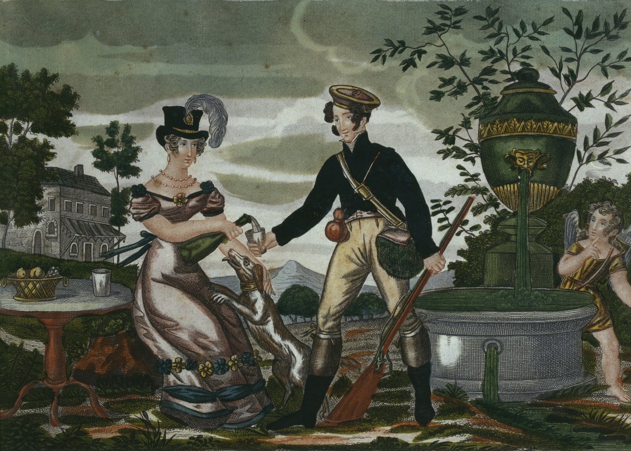 Jagdtreffen, Platte 2, frühes 19. Jahrhundert von French School