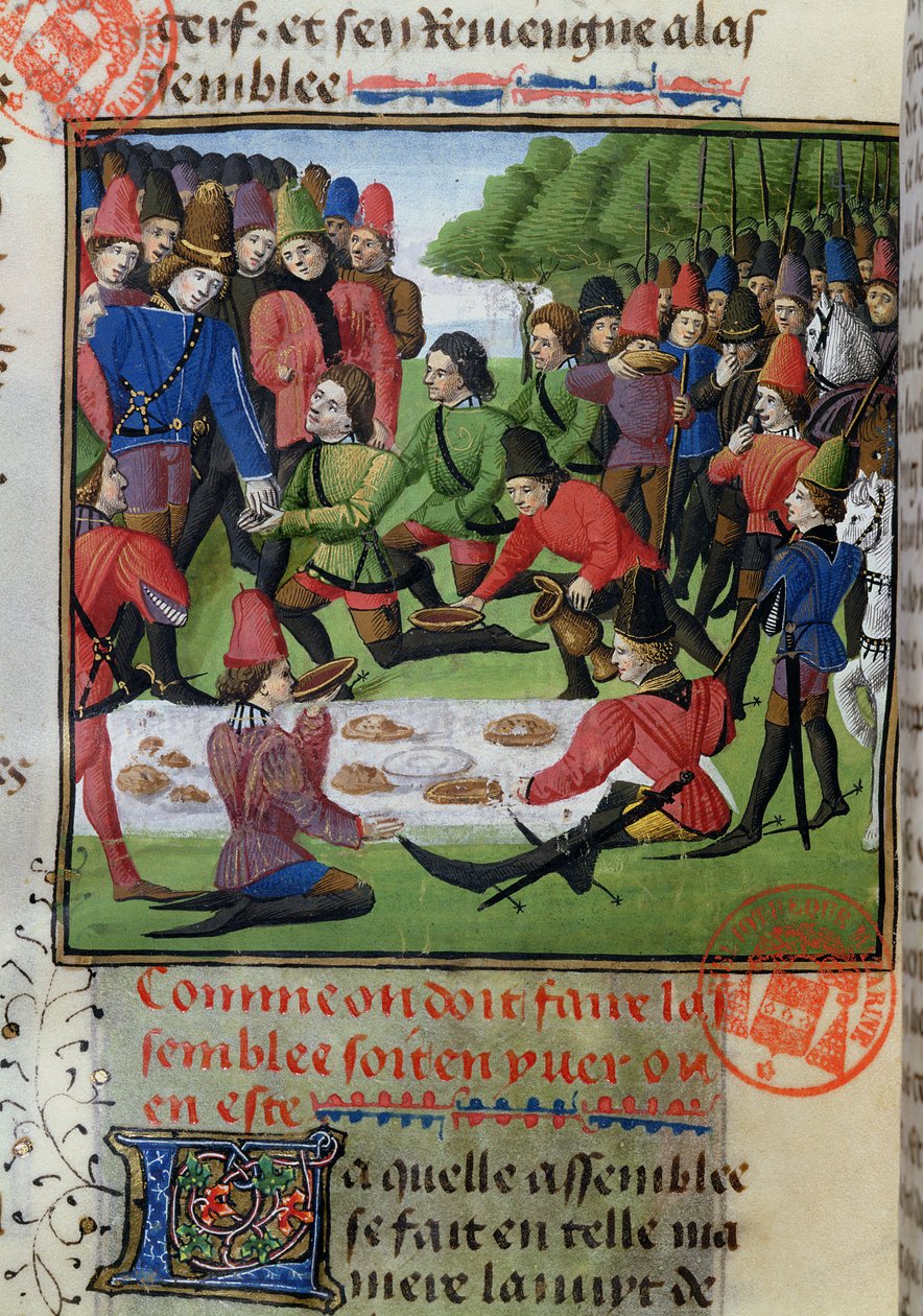 Jagdmittagessen, aus dem Livre de la Chasse von Gaston Phebus de Foix (1331-91) von French School