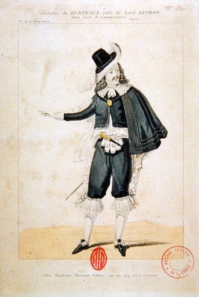 Hurteaux in der Rolle des Lord Enrico Ashton in der Oper Lucie de Lammermoor von Gaetano Donizetti (1797-1848) von French School
