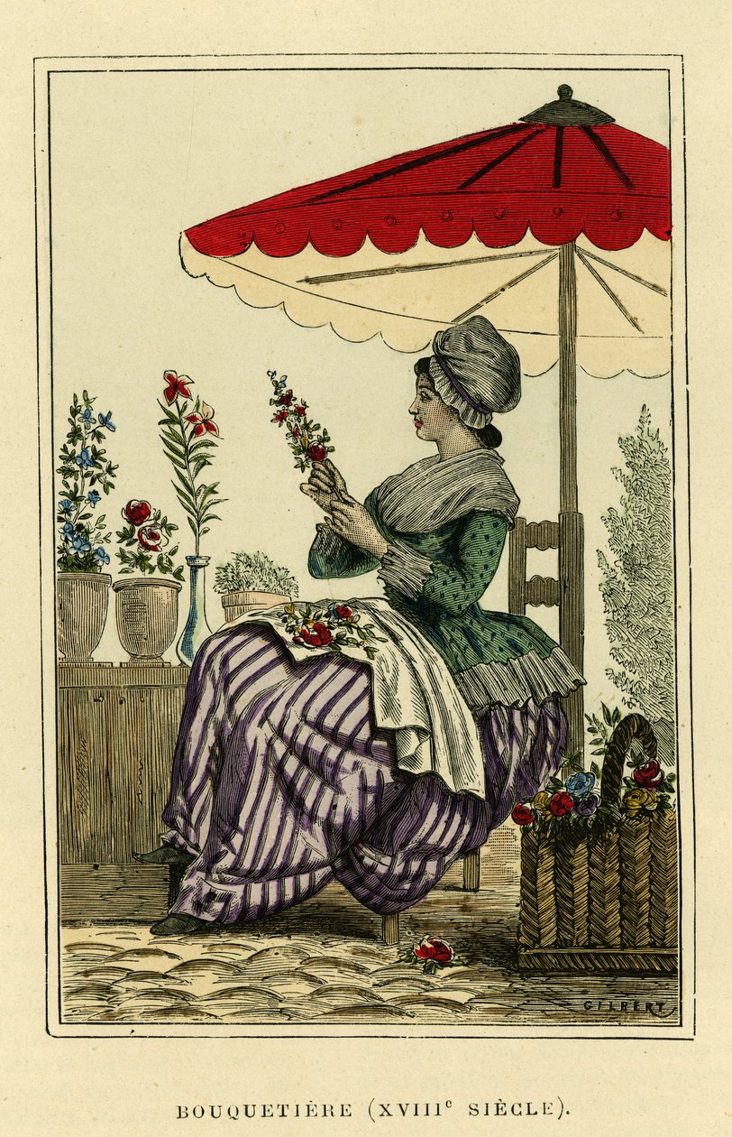 Steinbockkostüm des 18. Jahrhunderts. Farbstich, in „Frankreich und die Franzosen durch die Jahrhunderte“ von Augustin Challamel, F. Roy Herausgeber, Paris 1882. Selva Sammlung. von French School