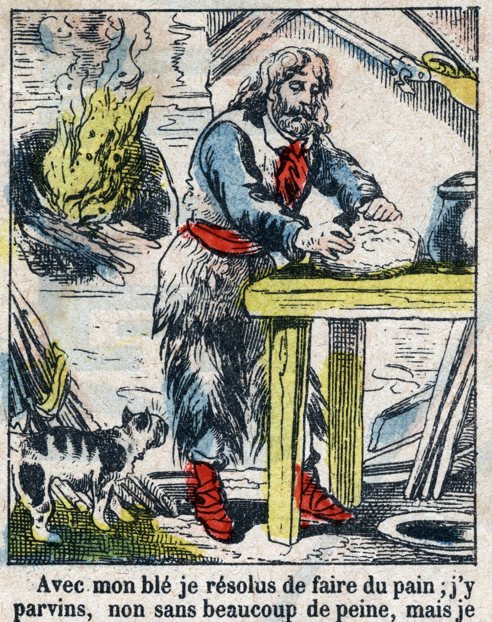 Illustration für das Buch von Daniel Defoe „Robinson Crusoe“. Epinal-Bild aus dem späten 19. Jahrhundert von French School