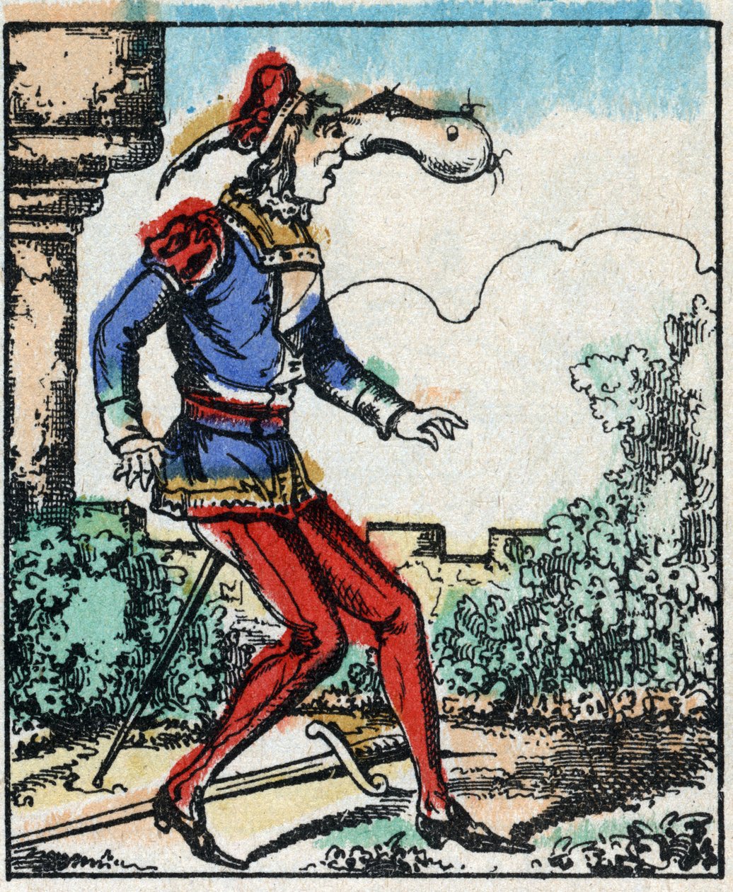 Illustration der Geschichte „Die Abenteuer von Grand Flandrin“. Holzstich von Imaging Pellerin - Epinal, späte 19. Jahrhundert. von French School