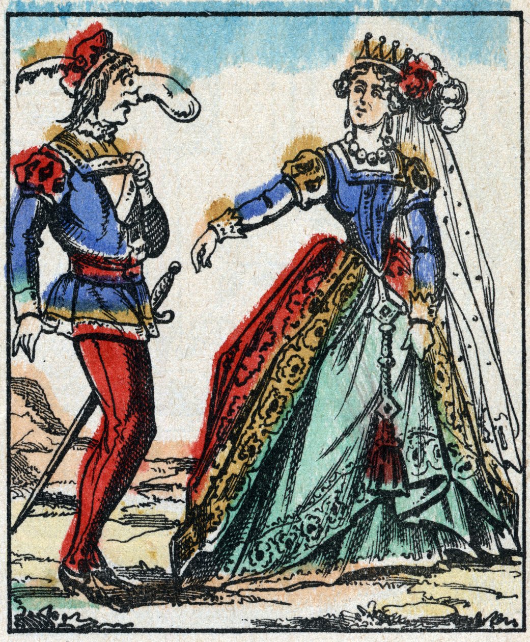 Illustration der Geschichte „Die Abenteuer von Grand Flandrin“. Holzstich von Imaging Pellerin - Epinal, späte 19. Jahrhundert. von French School