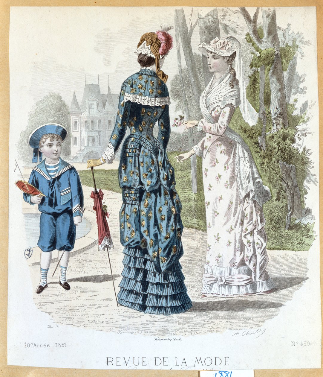 In einem Park, aus Revue de la Mode, 1881 von French School