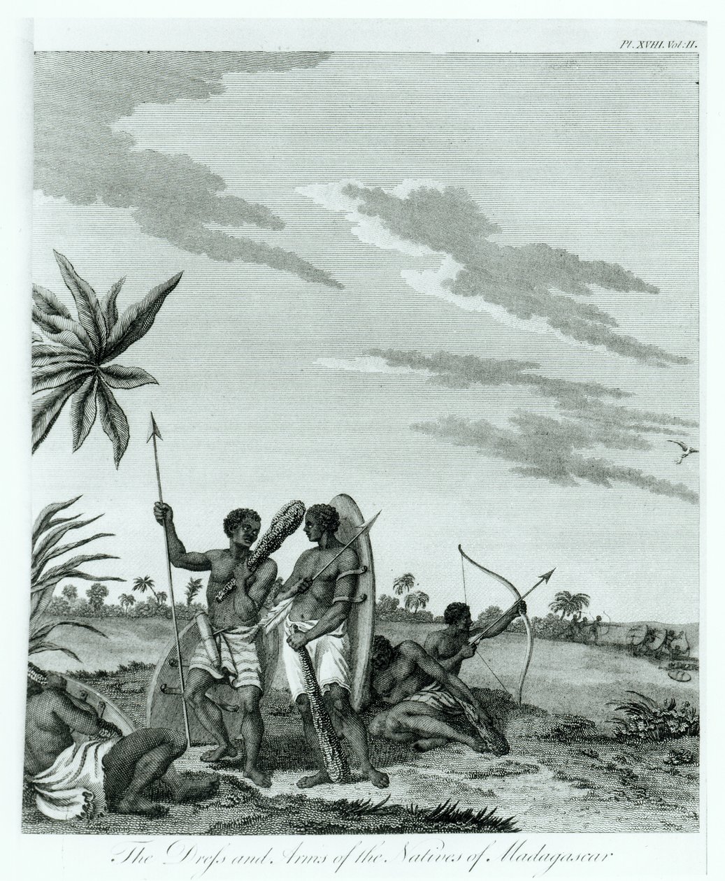 Einwohner von Madagaskar, aus Band 2 von Memoirs and Travels von Graf Benyowsky, veröffentlicht 1790 von French School