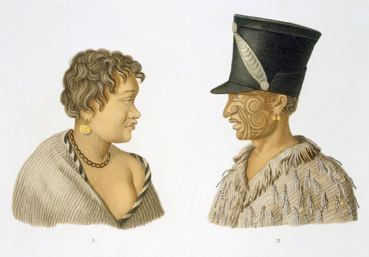 Einwohner von Neuseeland, 1826 von French School