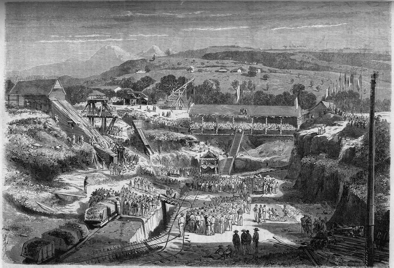Installation des ersten Trockendocks (das für den Bau und die Reparatur von Booten verwendet wird). Fort-de-France, Martinique von French School