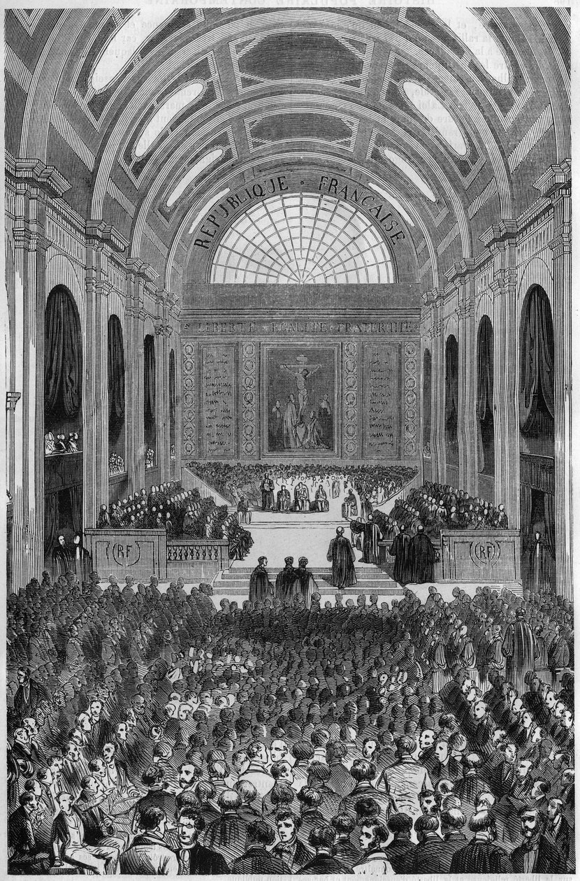 Einführung der Magistratur: Vereidigung am 3. November 1849 in Paris. von French School