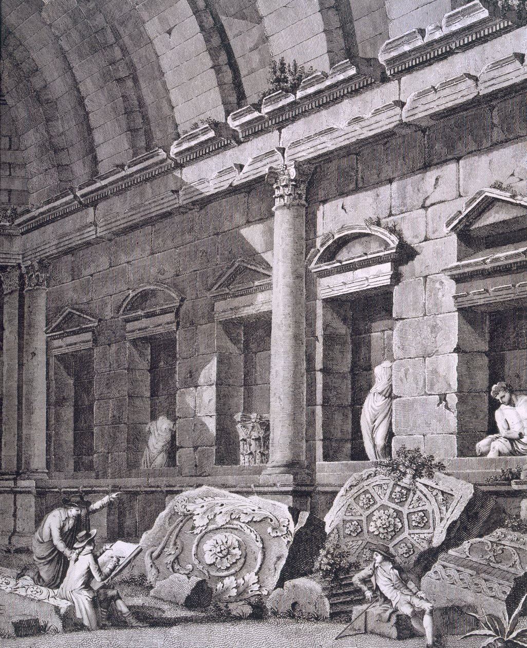 Innenansicht des Tempels der Diana, Nimes, aus Antiquités de la France: Vol I, Monuments de Nimes von French School