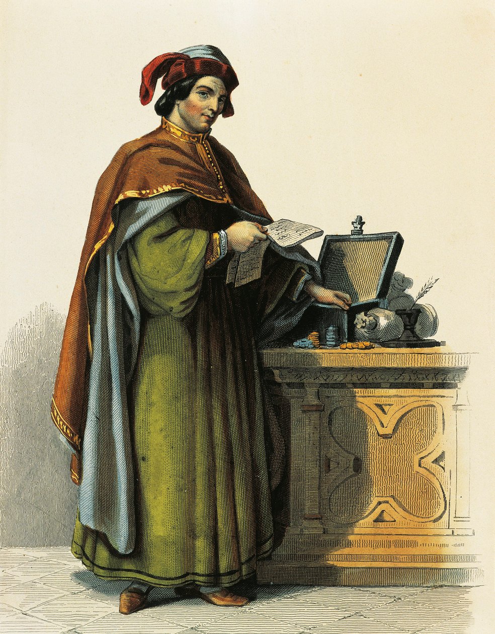Jacques Coeur (ca. 1395-1456), französischer Kaufmann von French School