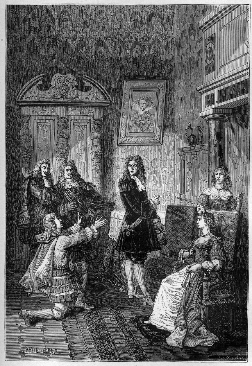 James Scott, Herzog von Monmouth und Buccleuch, bittet um sein Leben vor James II von French School