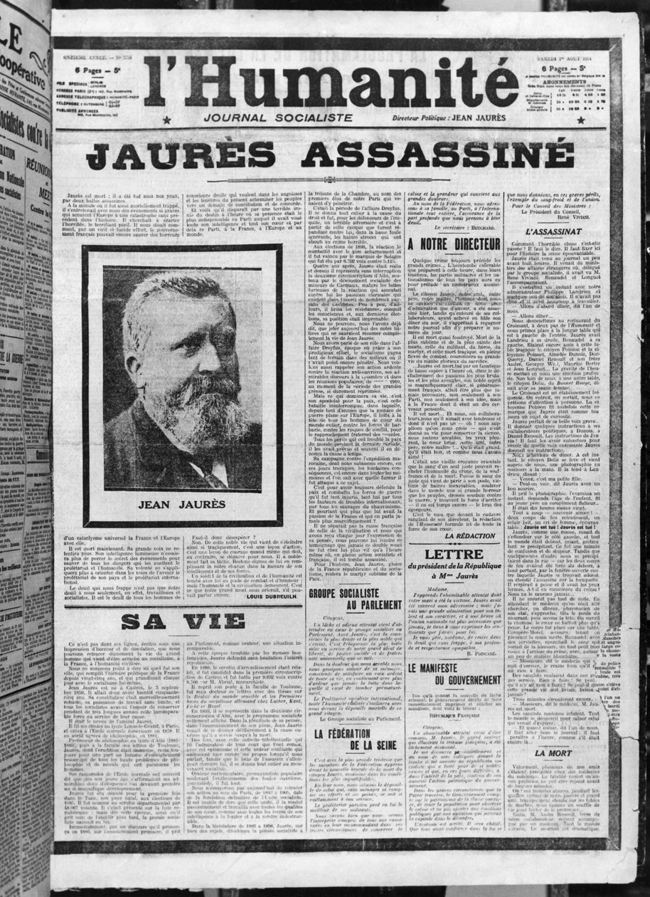 Jaurès ermordet, aus L