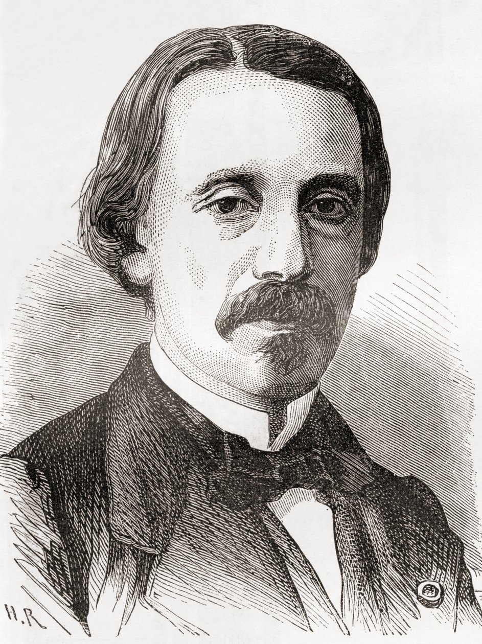Jean Bernard Léon Foucault, aus Les Merveilles de la Science, veröffentlicht um 1870 (Stich) von French School