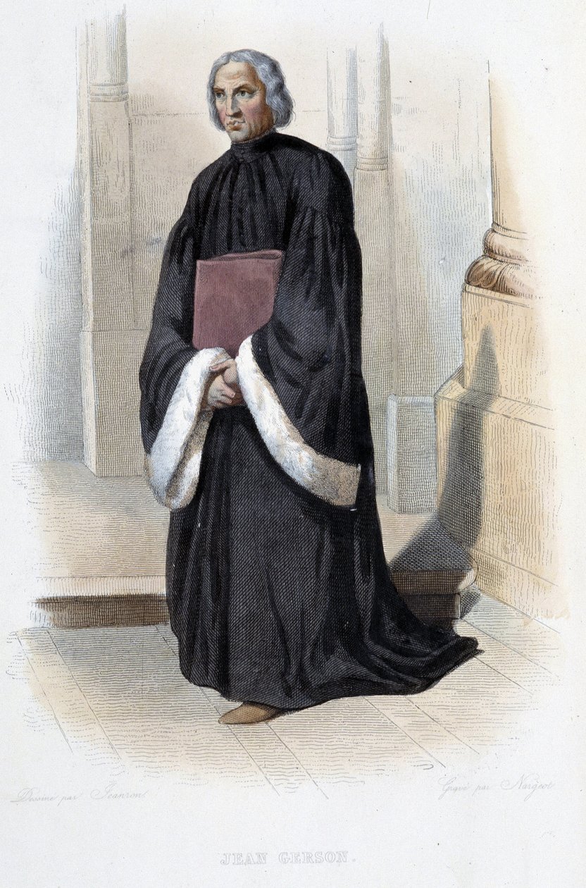Jean de Gerson, französischer Prediger und Theologe (1363-1429) - in „Le Plutarque français“, von Mennechet, Paris von French School