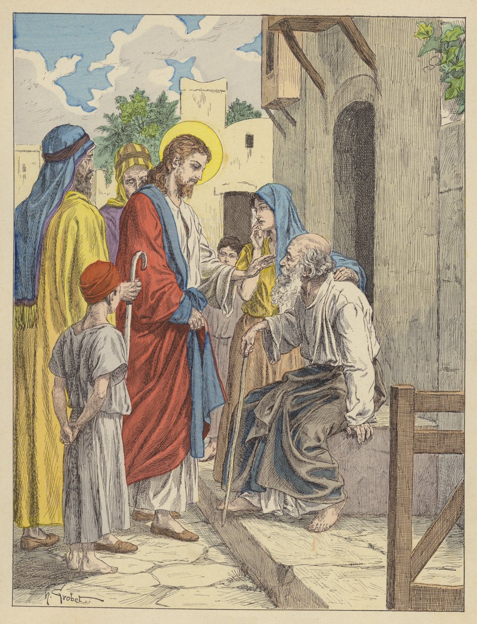 Jesus heilt den Blinden von French School