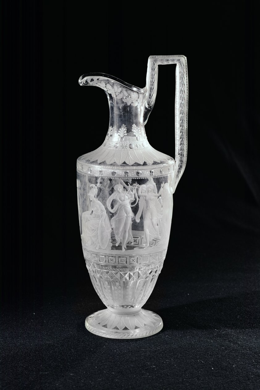 Krug mit Tänzer und Leierspieler (Kristall) von French School