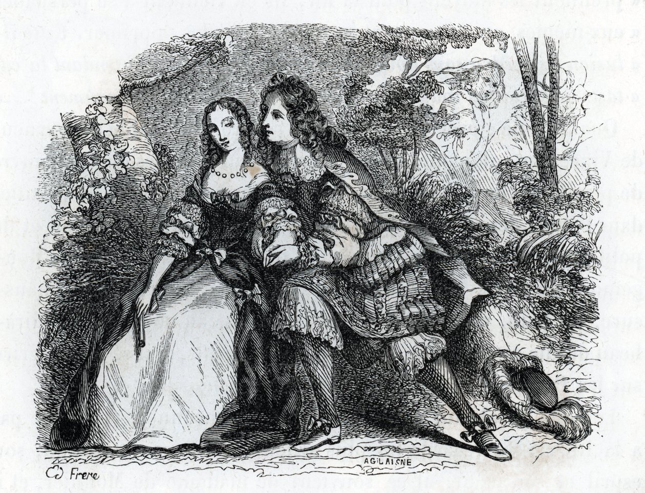 König Ludwig XIV. (1638-1715) und seine Geliebte Louise de La Valliere (1644-1710) (1846) von French School