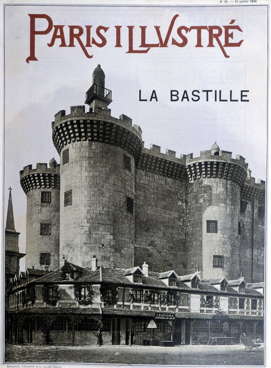 Die Bastille. Titelblatt der Zeitung „Paris illustriert“ vom 13. Juli 1889. von French School