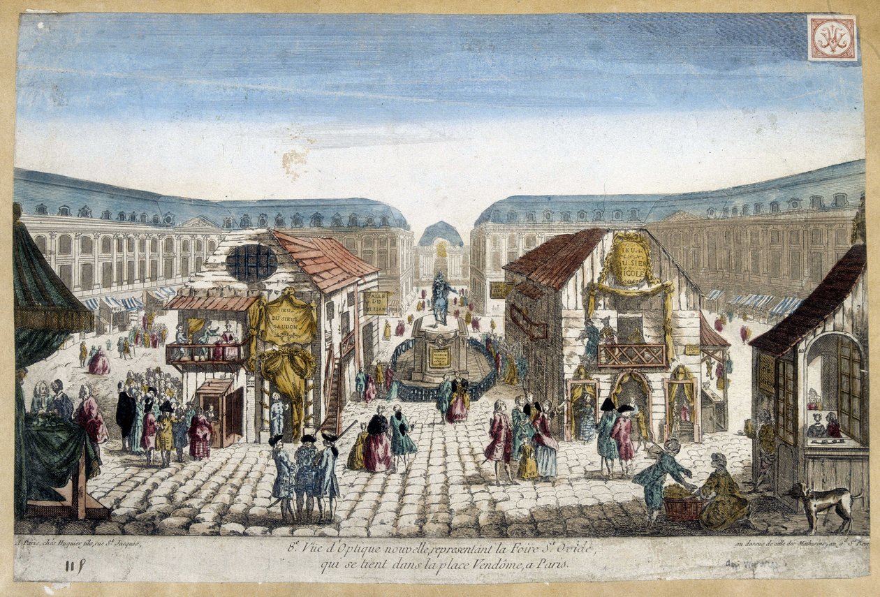 La Foire St Ovide, Place Vendome in Paris - Gravur von French School
