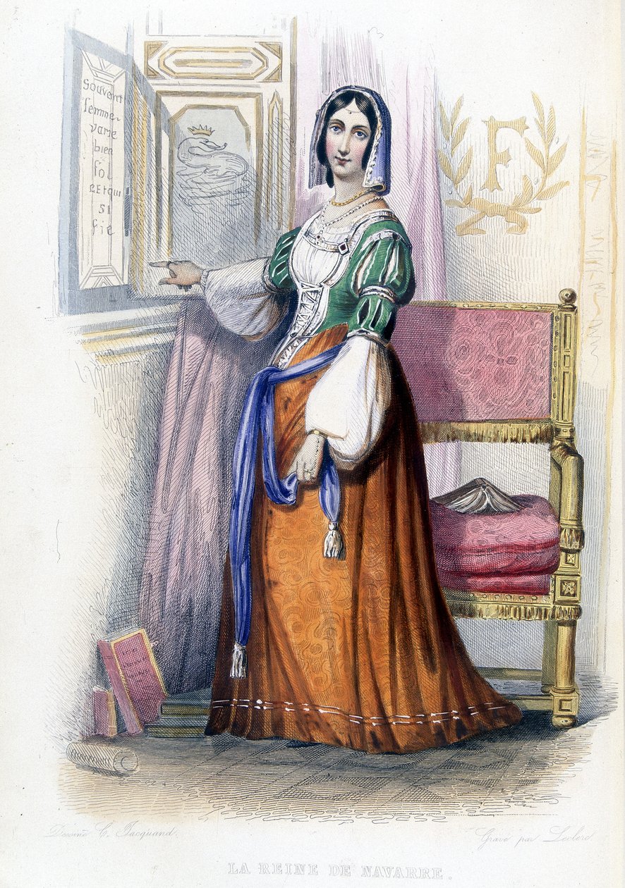 Die Königin von Navarra (Margarita?) - in „Le Plutarque français“, hrsg. Mennechet von French School