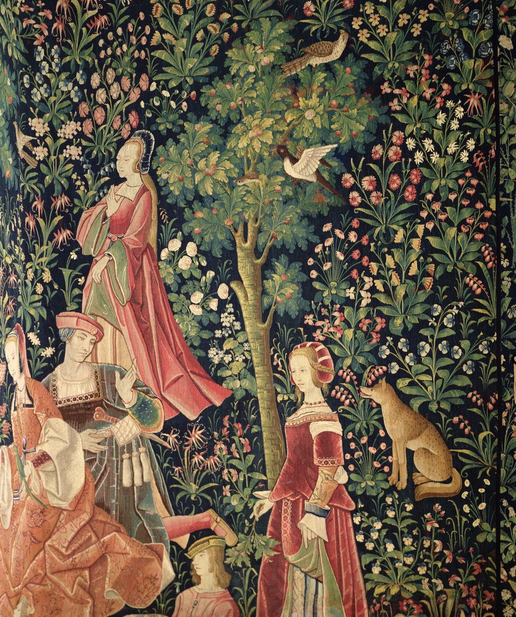 La Vie Seigneuriale: Junge Frauen und ein Fuchs, ca. 1500 von French School