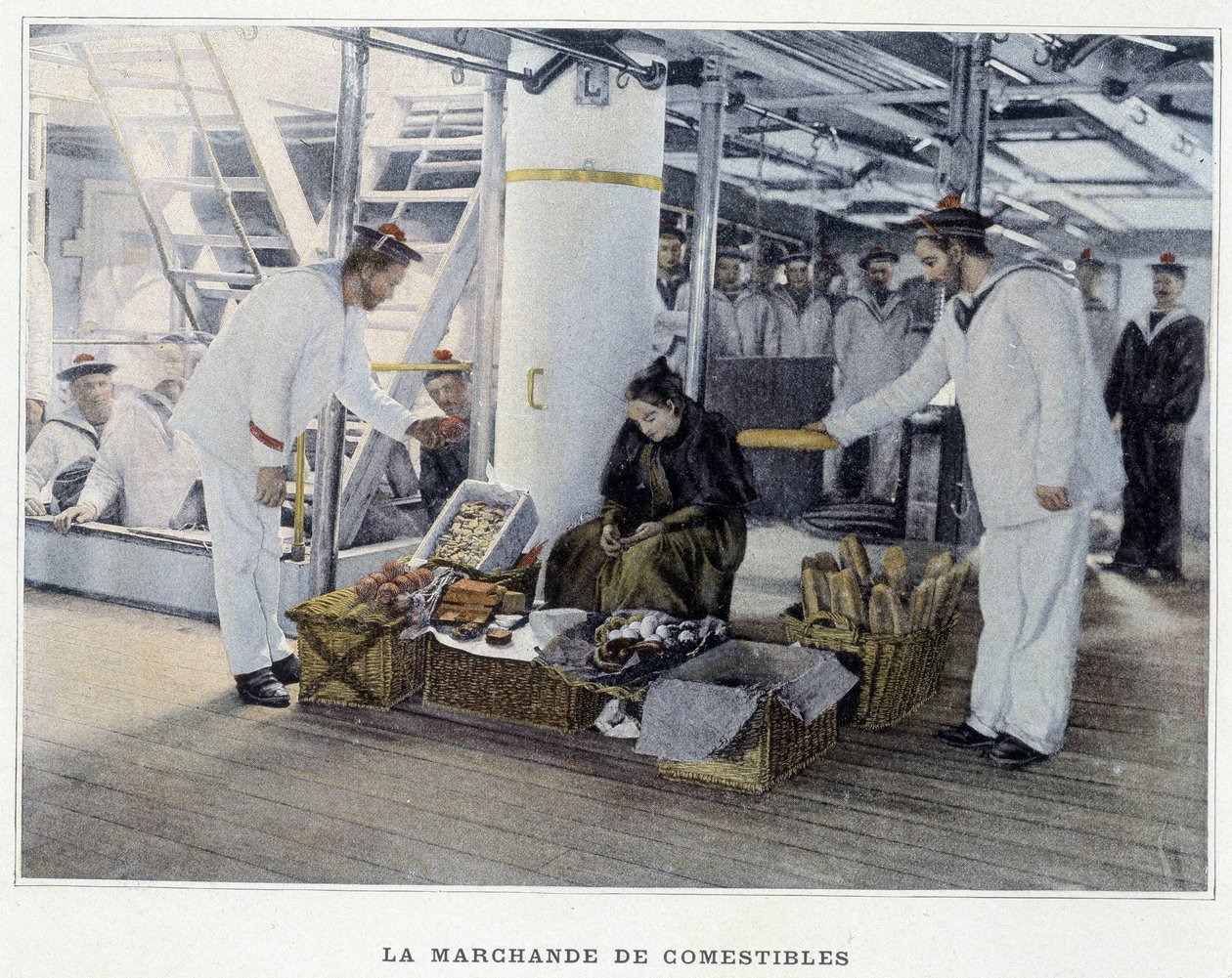 Der Lebensmittelhändler - in „Album militaire - Marine: Das Leben an Bord“ von French School