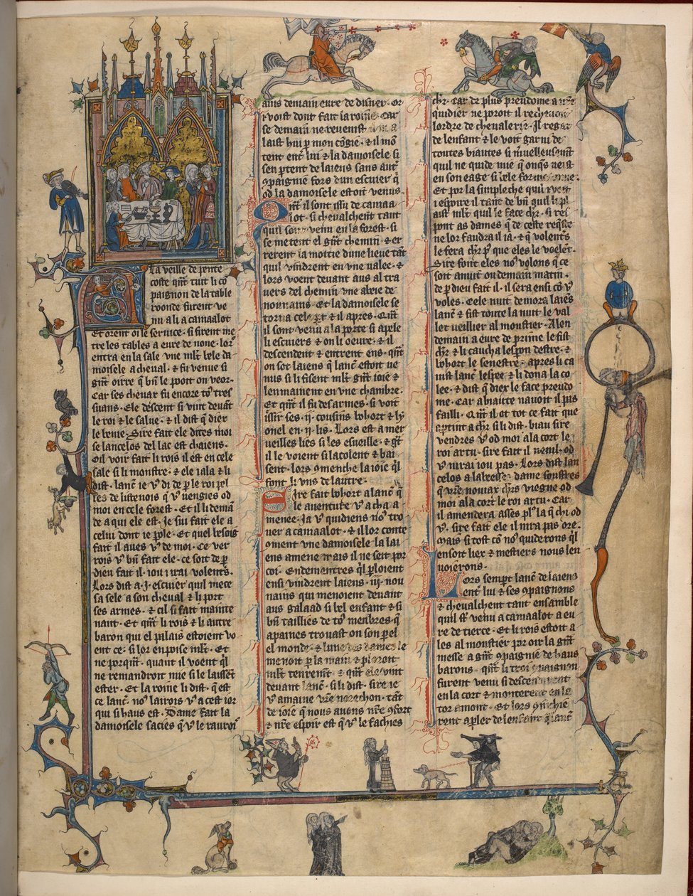 Lancelot-Grail (Der Prosa-Vulgata-Zyklus), Add MS 10294/1 f.1dr von French School
