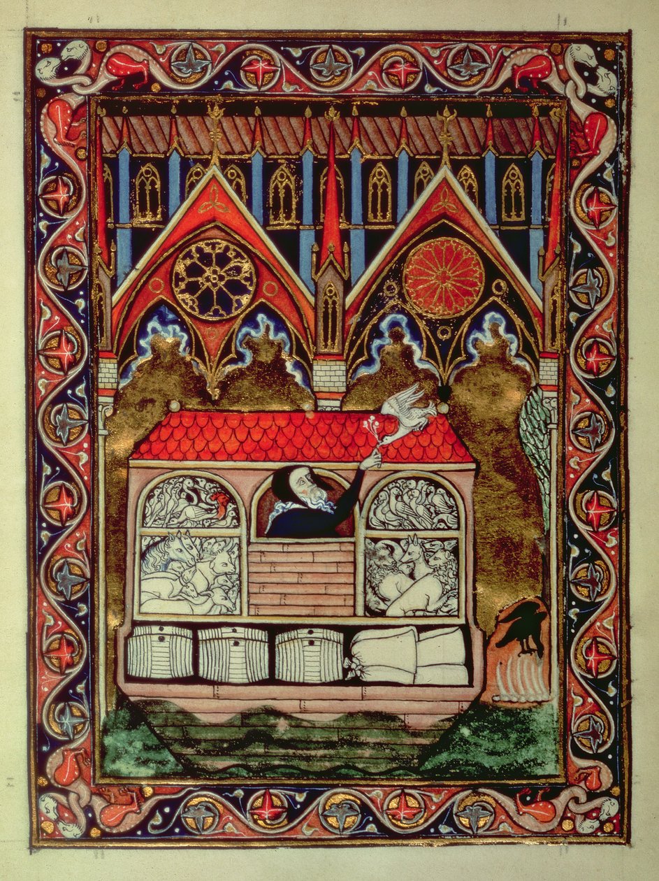 Noahs Arche, aus dem Psalter von St. Louis, ca. 1258-70 von French School