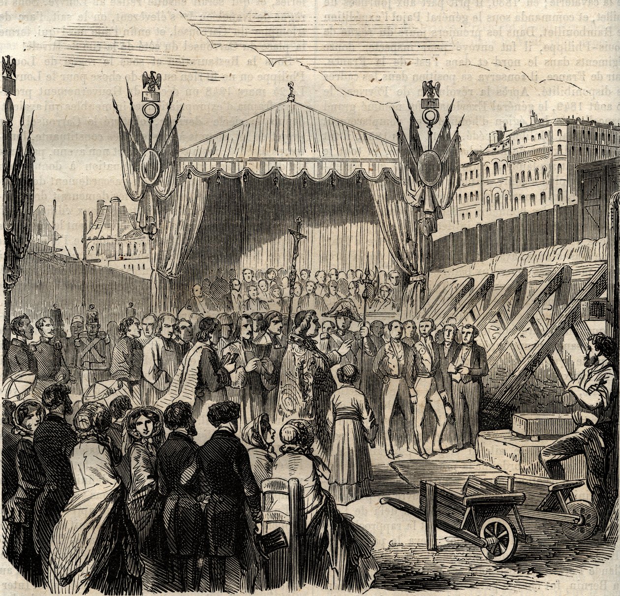 Grundsteinlegung des neuen Louvre am 25. Juli von French School