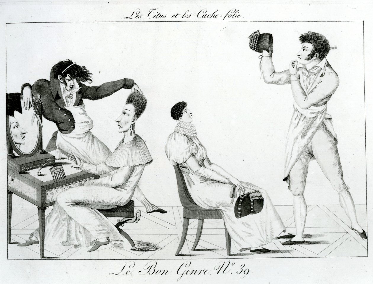 Le Bon Genre - Les Titus et les caches-folie, 1812 von French School