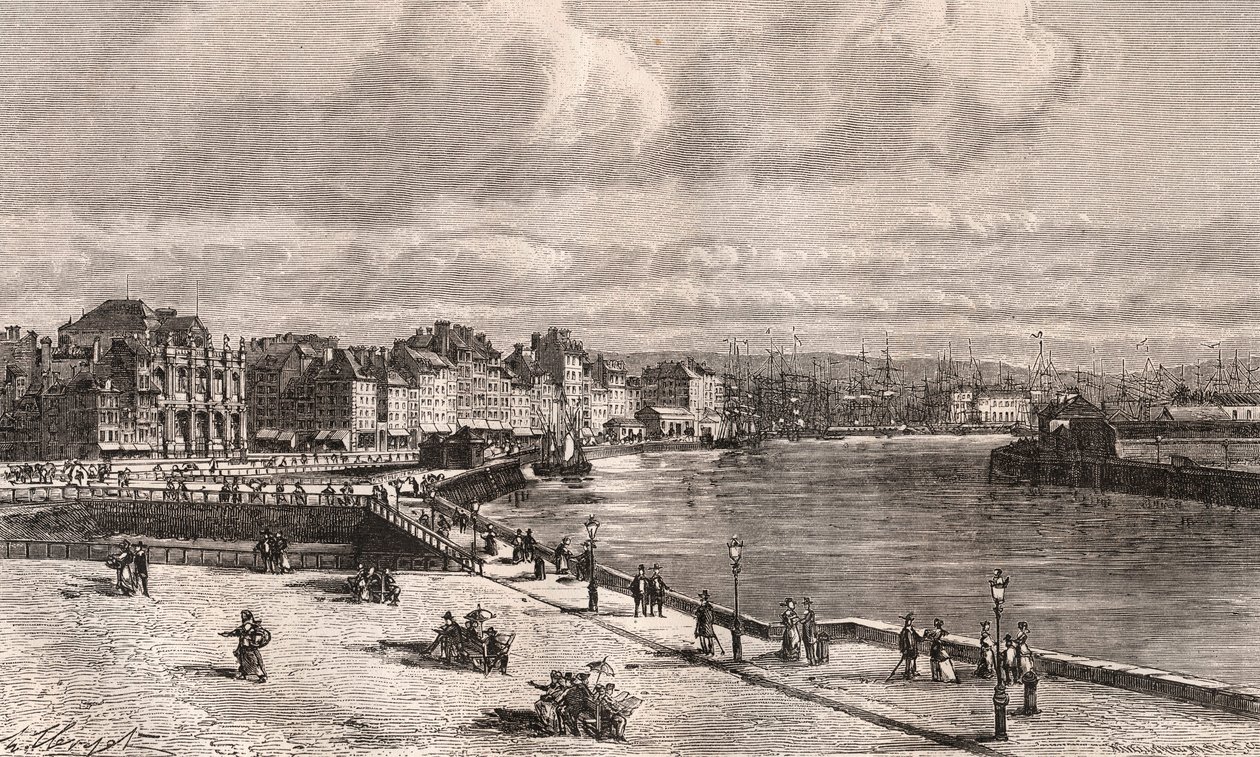 Le Havre - Normandie - Gravur in „La France illustrée: Geographie, Geschichte, Verwaltung, Statistik“ von V.A. Malt-Brown. 1884 von French School