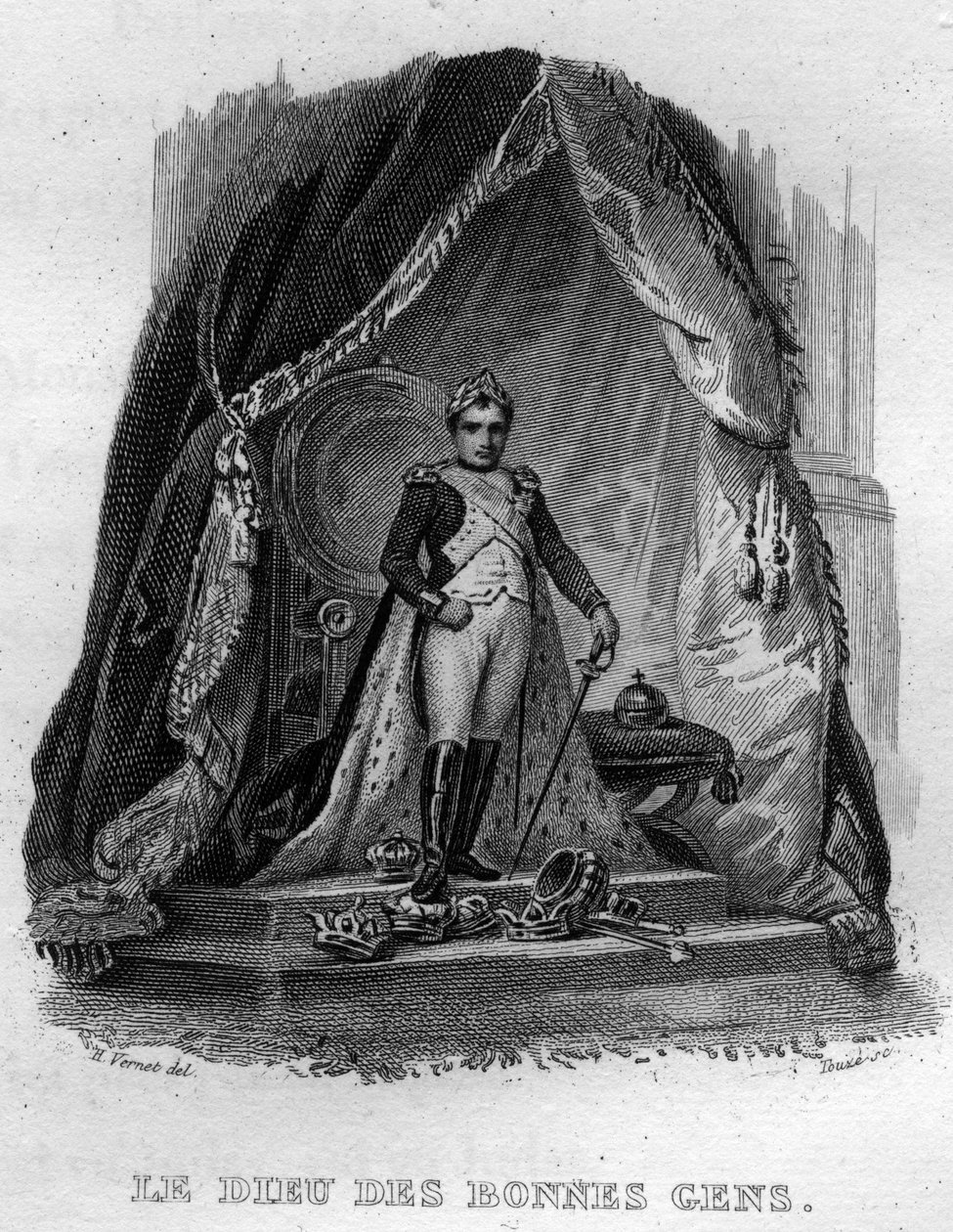 Le dieu des bonnes gens Berangers Lied in „Oeuvres complètes“ (1834) von Pierre Jean de Beranger (1780-1857), französischer Dichter und Liedermacher von French School