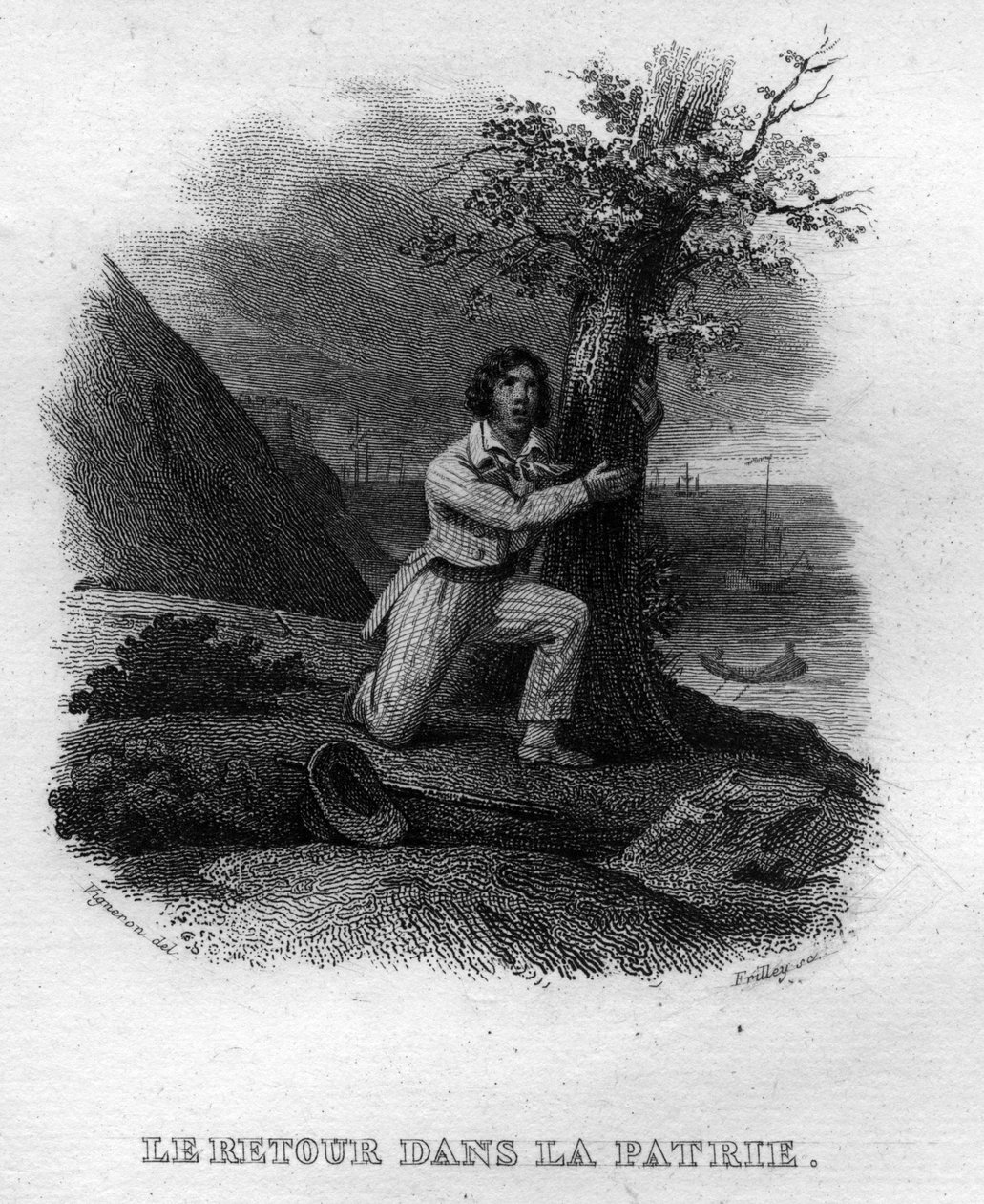 Le retour dans la patrie Chanson de Béranger in „Œuvres complètes“ (1834) von Pierre Jean de Béranger (1780-1857), französischer Dichter und Liedermacher. von French School