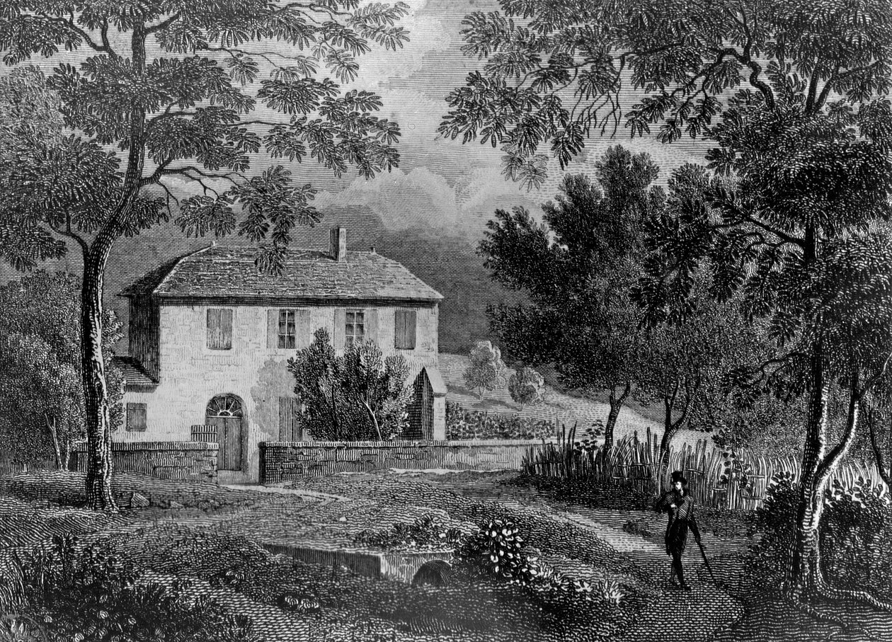 Les Charmettes Haus von Madame de Warens (1699-1762) bei Chambéry, wo Rousseau (1712-78) wohnte von French School